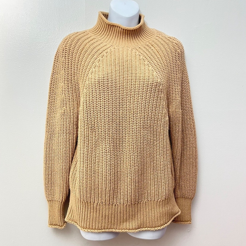 J. Crew  Relaxed Rollneck‎ Sweater in Sandy Beach Tan Women's Size XS